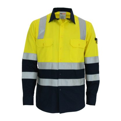 Hivis 2 tone L/W cotton bio-motion & "x" back shirt with 3M R/tape - L/S - Image 4