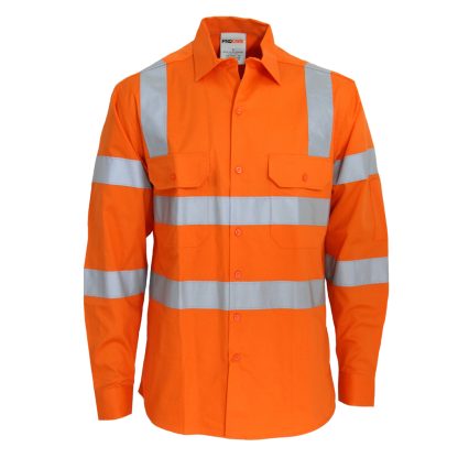 HiVis L/W 3M R/Tape VIC Rail Shirt- LS