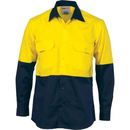 HiVis Two Tone Cotton Drill Shirt - Long Sleeve - Image 2