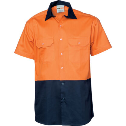 HiVis 2 Tone Cool-Breeze Cotton Shirt -Short Sleeve