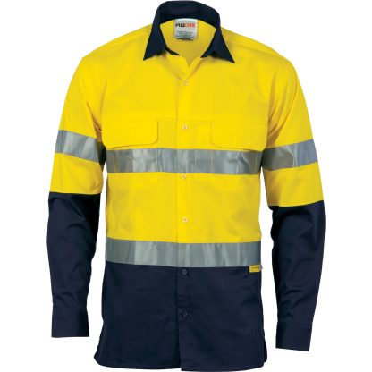 HiVis 3 Way Cool-Breeze Cotton Shirt with 3M/Tape - Long sleeve - Image 4