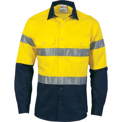 HiVis Cool-Breeze Cotton Shirt with 3MR/Tape - Long sleeve - Image 3