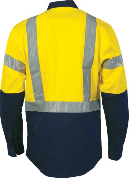 HiVis D/N 2 Tone Drill Shirt with H Pattern3M R/ Tape - Long sleeve - Image 2