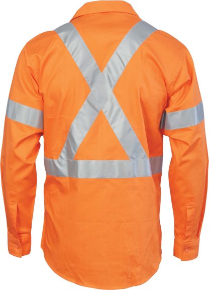 HiVis D/N Cotton Shirt withCross Back 3M R/Tape- long sleeve - Image 2